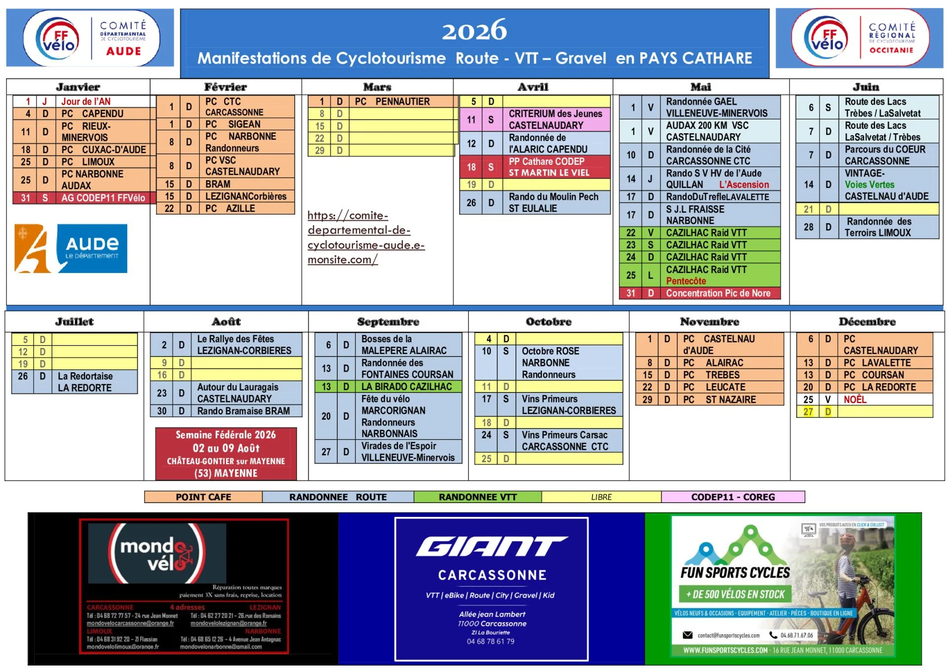 Calendrier 2026 recto
