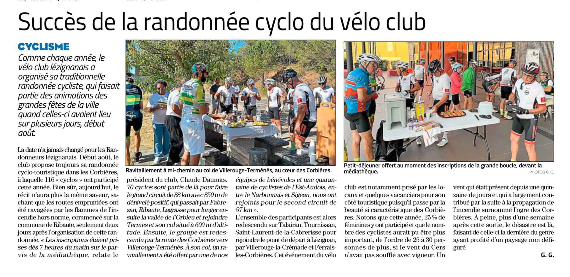 Succes de la randonnee lezignan corbieres